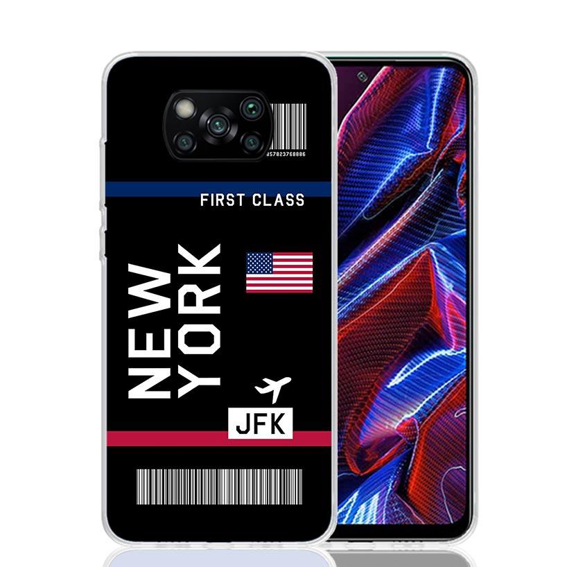 Airline Ticket Barcode Phone Case For Xiaomi Poco X7 X6 X5 Pro F7 Ultra Redmi 15C 15 13 13C 12 12C 10 10A 10C 9 9A 9C 9T Cover P