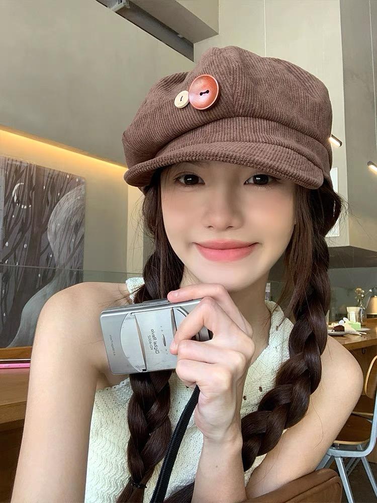 Instagram influencer beret women's summer thin British retro black design, niche and eye-catching small bud hat