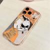 Probe kitten magnetic attraction is suitable for Apple 17 bracket 16pro transparent 15max cute 14iphone13 mobile phone case