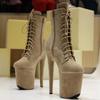 8"Heel 4"Platform Extreme High Heel Pole Dance Flannel Material Ankle Boots