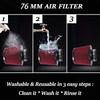 Universal 76mm 3-inch One-Piece Sports Racing Car Cold Air Intake System, Washable and Reusable Engine High Flow Air Filter