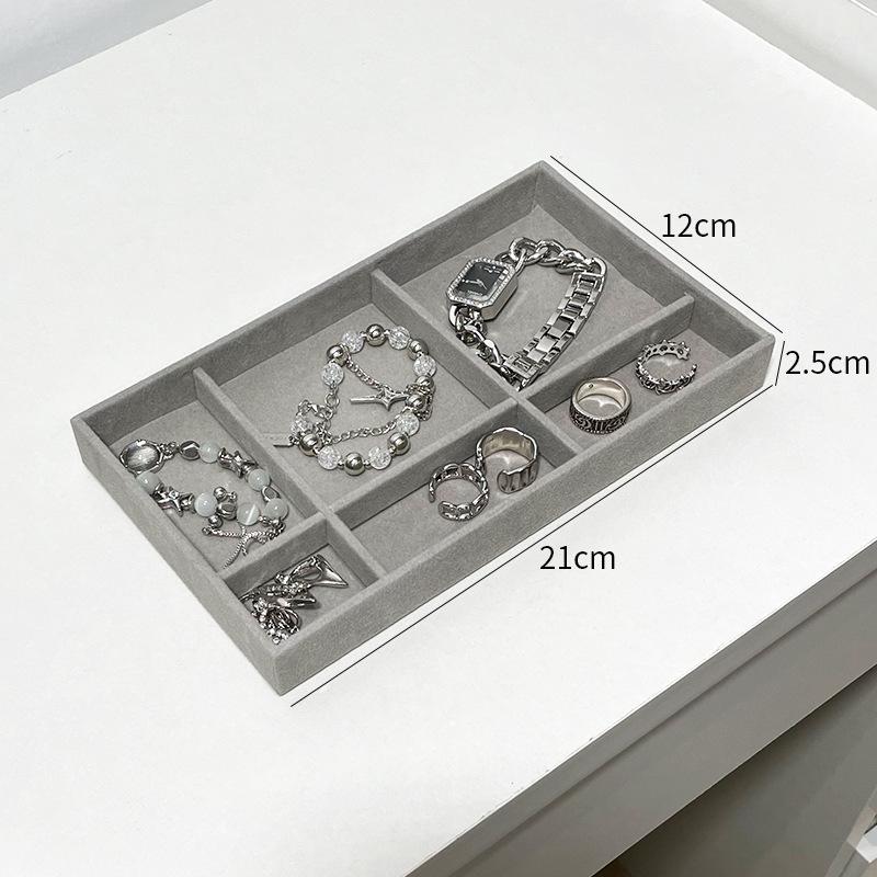 Jewelry Organizer Tray Stackable Velvet Jewelry Trays Drawer Inserts Earring Organizer Case For Women Jewelry Storage Display