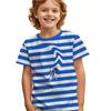 Children's Clothing Solid Color Stripes 3D Print Casual Vintage Short Sleeved T-Shirt Summer Round Neck T-Shirts for Children