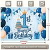 First Birthday Party Banner, Balloons Stars Cake Backdrop Wall Decor for Home