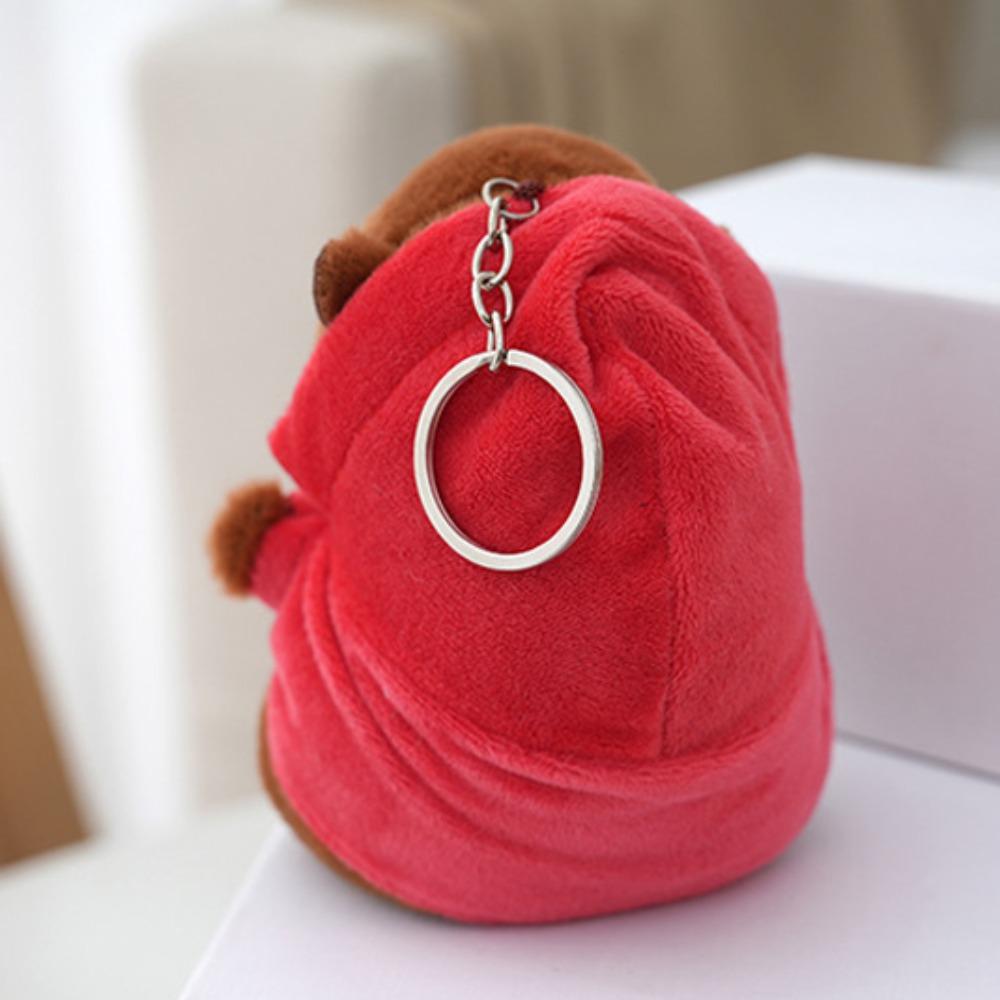 Wearing Hoodies Plush Capybara Keychain Stuffed Doll Capybara Plushie Doll  Backpack Decor
