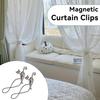 2 PCS Magnetic Curtain Tiebacks, European Style Magnetic Tiebacks for Curtains Small Metal Cat-Shape Magnet Curtain Tiebacks Backs for Window Home