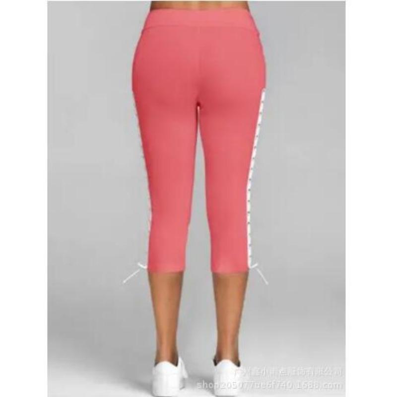 JKASHDK Damenmode, lässig, einfarbig, bedruckt, hohe Taille, Hosen, Hosen und Caprihosen