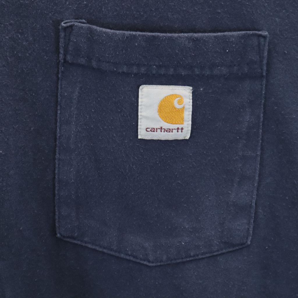 carhartt Tričko s krátkým rukávem L Námořnické modré Jednobarevné Kapsičkové tričko K87 Pánské Použité