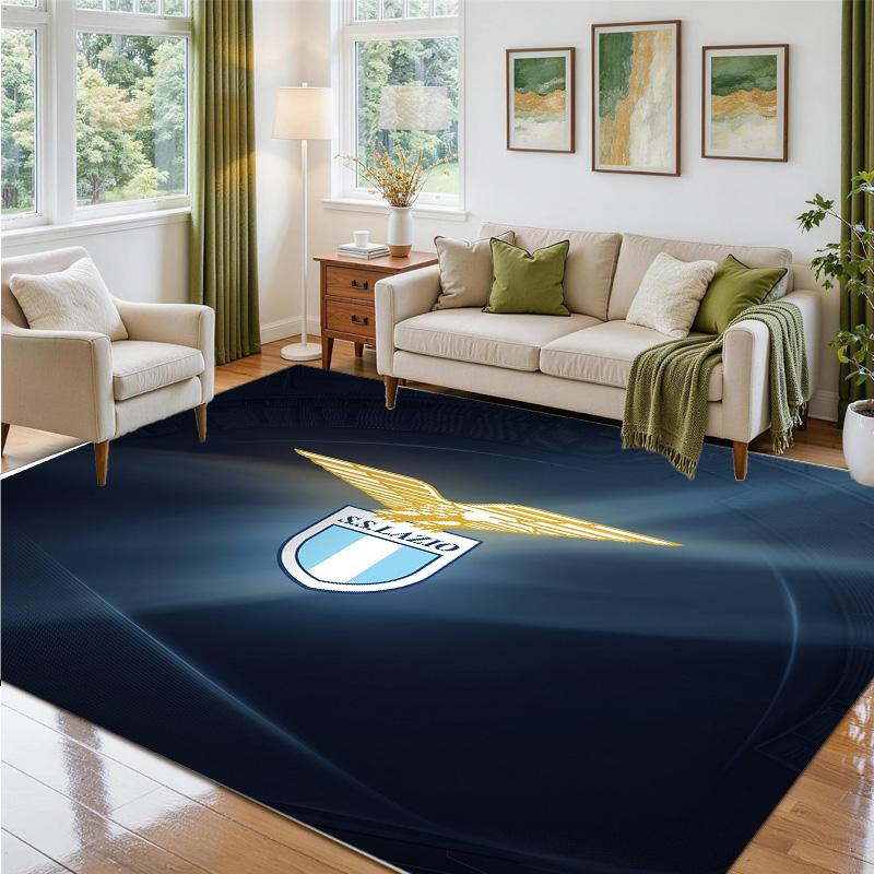 Lazio FC Design Crystal Velvet Rug Soft Decorative Mat for Bedroom Entrance