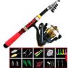 Compact Telescopic Spinning Rod Set Shore Fishing 4-Section Portable Saltwater With Reel Accessories