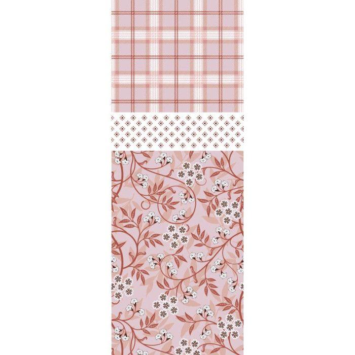 Parure de couette 4 pièces réversible 260 x 240 cm "Floral Taupe" pour lit 160 x 200 cm Coton Pur