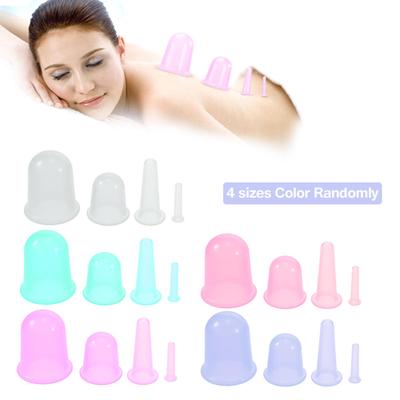4pcs 4 Sizes Silicone Massage Cup Facial Cupping Cup Vacuum Cupping Face Eye Care Treatment