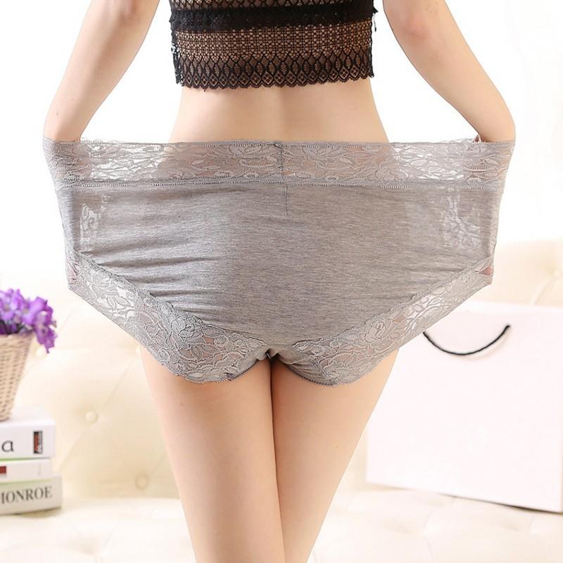 Large Size M-3XL Modal Panties High Waist Women Sexy Lace Underpants Female Briefs Underwear 11 Colors