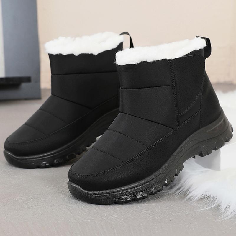

Водонепроницаемые зимние ботинки на толстой подошве, женские, нескользящие, теплые, утолщенные, плюшевые, зимние ботинки, женские, удобные, на платформе, с хлопковой подкладкой, Mujer 41 чёрный