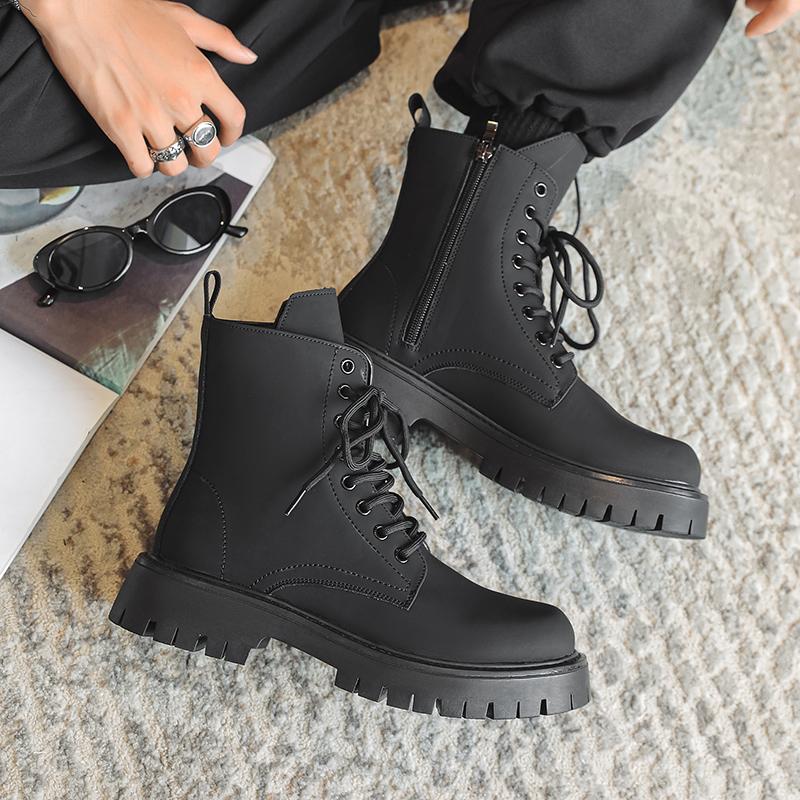 Luxury Brand Boots Chelsea Men's Boots Leather Men Designer Boots Fashion Casual Business Black Boots Thick Soled Mid Top Boots
