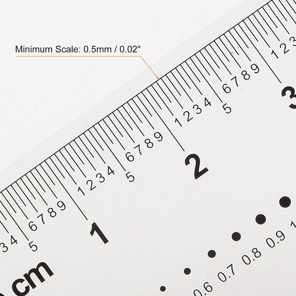 HARFINGTON Film Flexible Ruler 4 Inch 0.5mm Scale PET Plastic Folding Straight Ruler Calibration Soft Ruler Measuring Tool for Factory, Transparent
