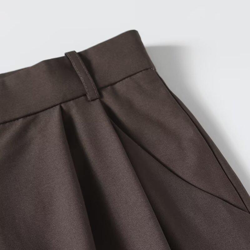 Women's Spring 2025 Double-Pleated Straight-Leg Loose Commuter Pants