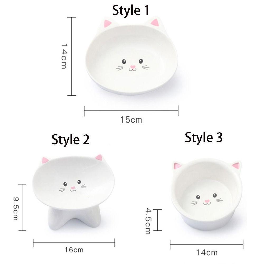 Cute Cat Bowl Ceramic Dog Food Feeding Basin Food Dispenser Cats Drinking Feeder  Kitten Puppy