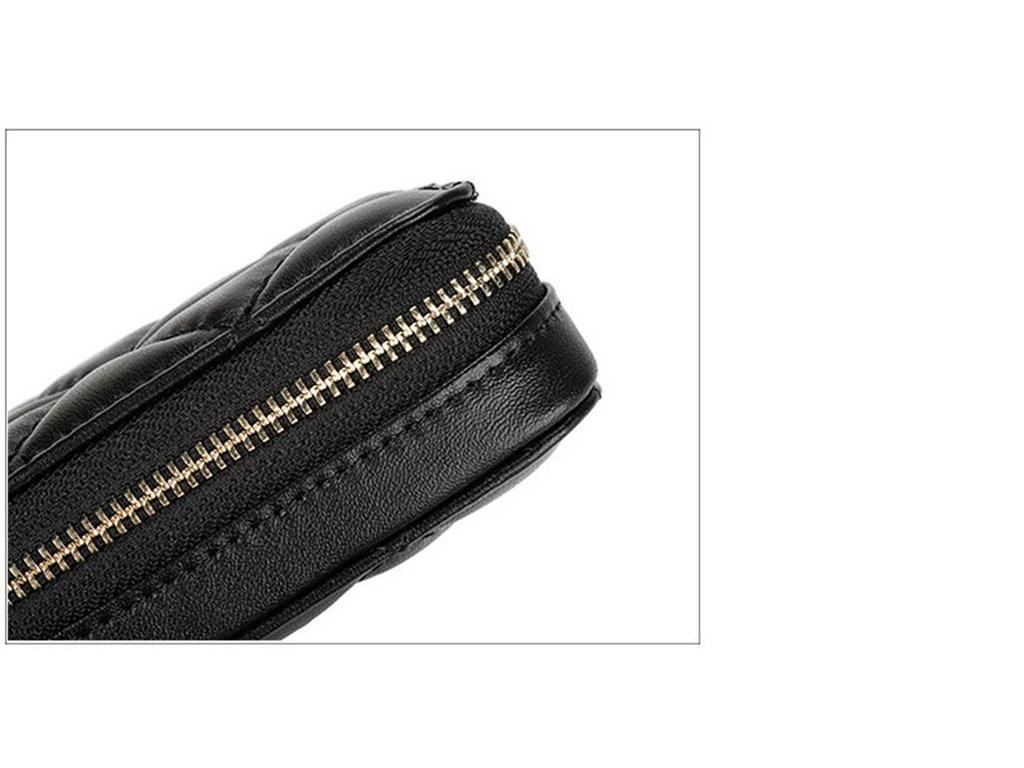 Ladies Genuine Leather Lipstick & Cosmetic Bag with Mirror, First Layer Cowhide, Small Zippered Storage, Versatile and Portable