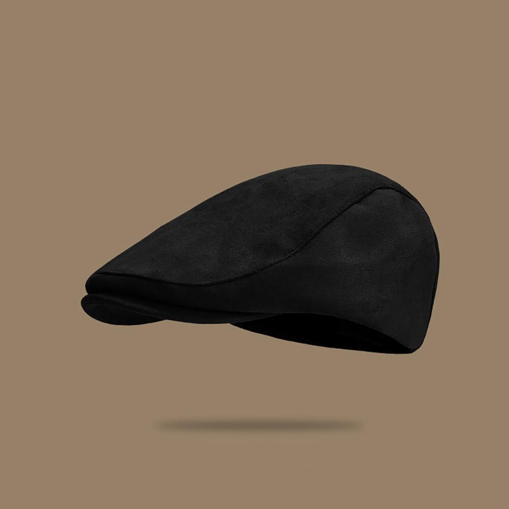 Solid Color Beret Hat Warm Peaked Caps New Forward Cap  Autumn