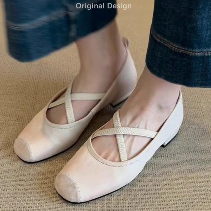 Fashion French 2025 New Flat Shallow Ballet Shoes Super Soft Evening Shoes Women's Singles Mary Jane Shoes