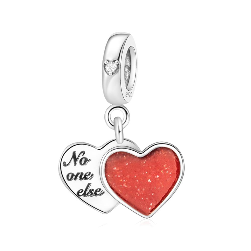 Red Series 925  Silver Camera Apple Heart-Shaped Koi Firecracker God Wealth Charm Fit DIY Bracelet Necklace Party Gifts