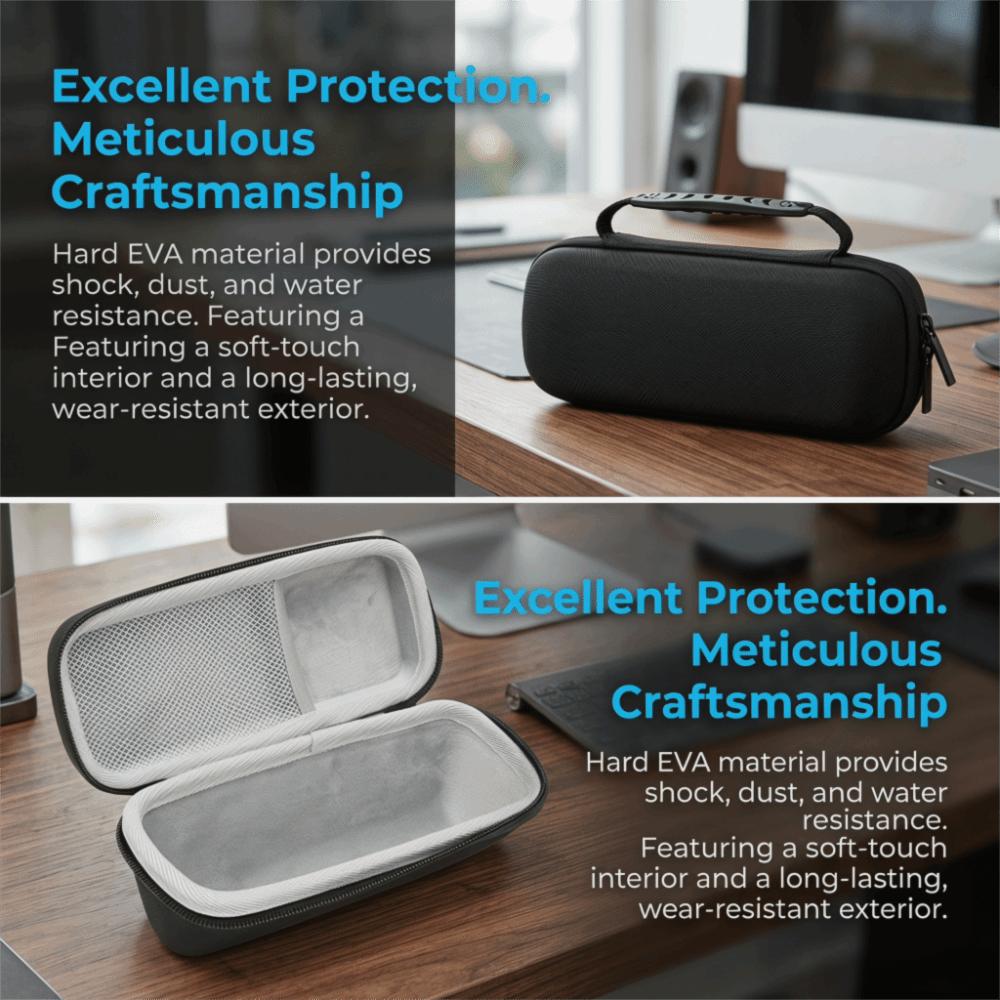 Hard Case Carrying Speaker Case With Handle Inner Mesh Pocket Speaker EVA Hard Case for Sonos Roam Smart Bluetooth Speaker