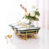 Kitchen Heating Baking Pan Golden Point Soup Pot Tableware Creative Three Grid Golden Shelf Ceramic Soup Pot