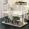 Cup Storage Rack Desktop Dual Ear Cup Holder Light Luxury Plastic Material Tray Living Room Household High-capacity Storage Rack
