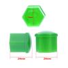 Green 19mm Wheel Bolt Caps + Remover, 20 Pcs.