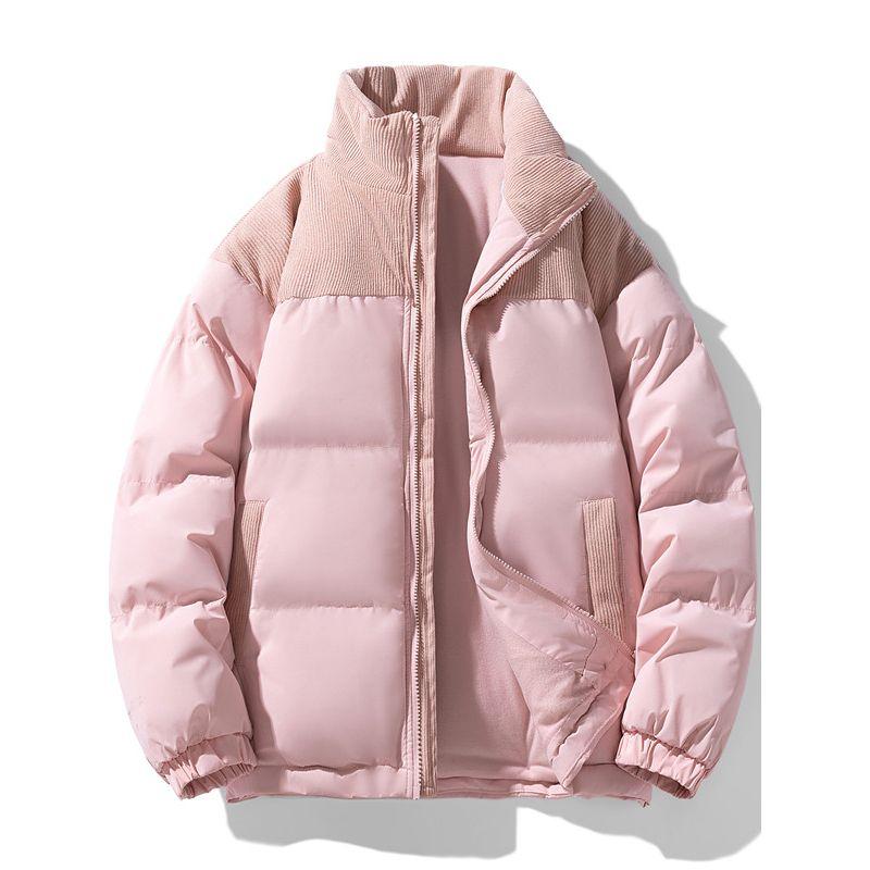 New Winter Couple's Jackets for Men and Women, Casual Windproof Fleece-Lined Thick Warm Stand-Collar Cotton Coats