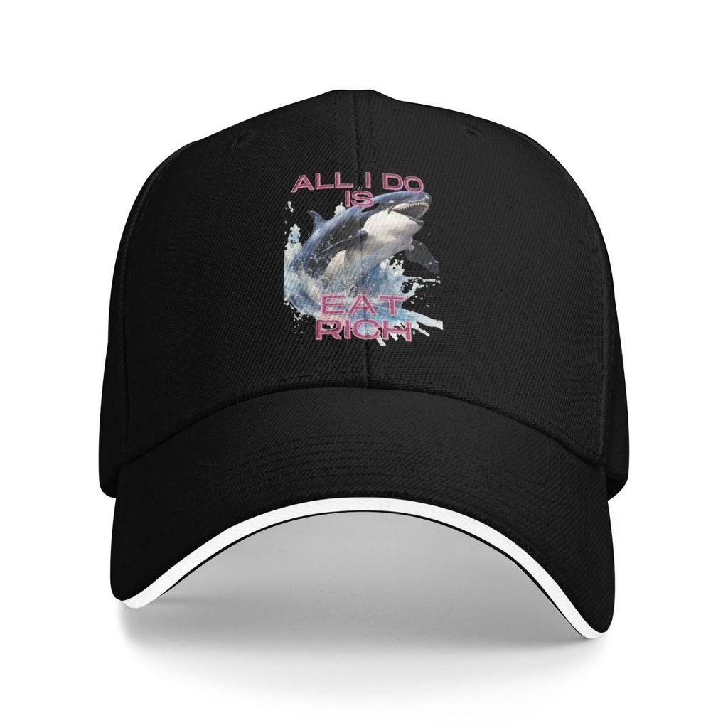 Baseball Caps Eat The Rich Orca Fun Meme Graphic Unisex Sport Summer Caps