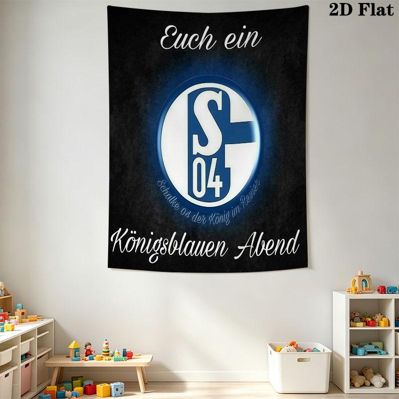 FC Schalke 04 logo  Wall Hanging Printed Fabric Blanket Decorative Tapestries for Bedroom Living Room Home Decor