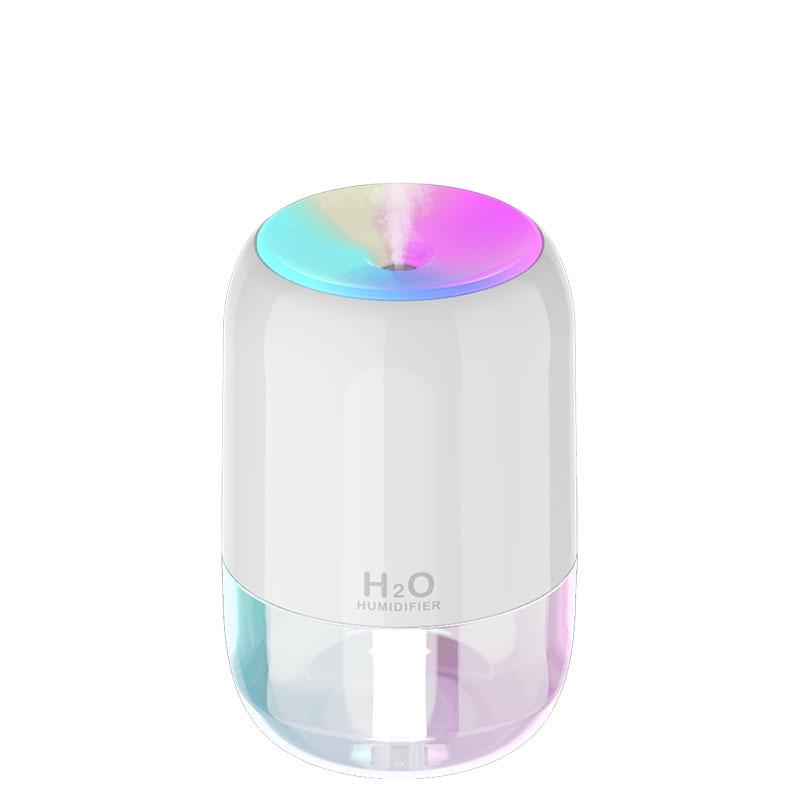 USB Mini Humidifier for Bedroom, Home, Car & Desk with Large Mist Output & Colorful Light