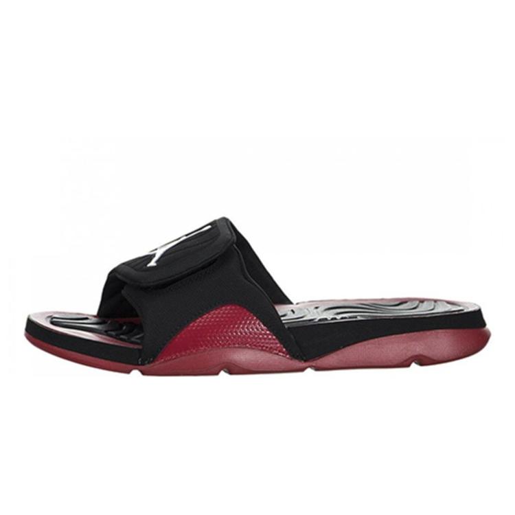 Air Jordan Hydro 4 Black Red Velcro Sports Slippers 705163-001