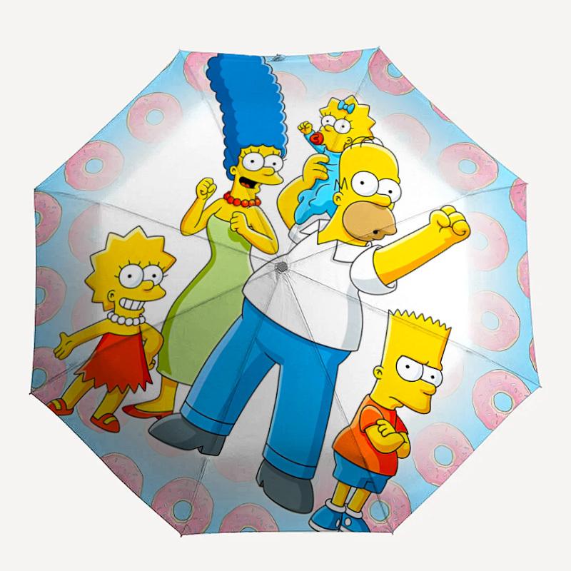 

1pc Simpsons Family Automatic Folding Umbrella, 8-Rib Portable & Foldable Design, All-Season Use, Highqualityy0722123