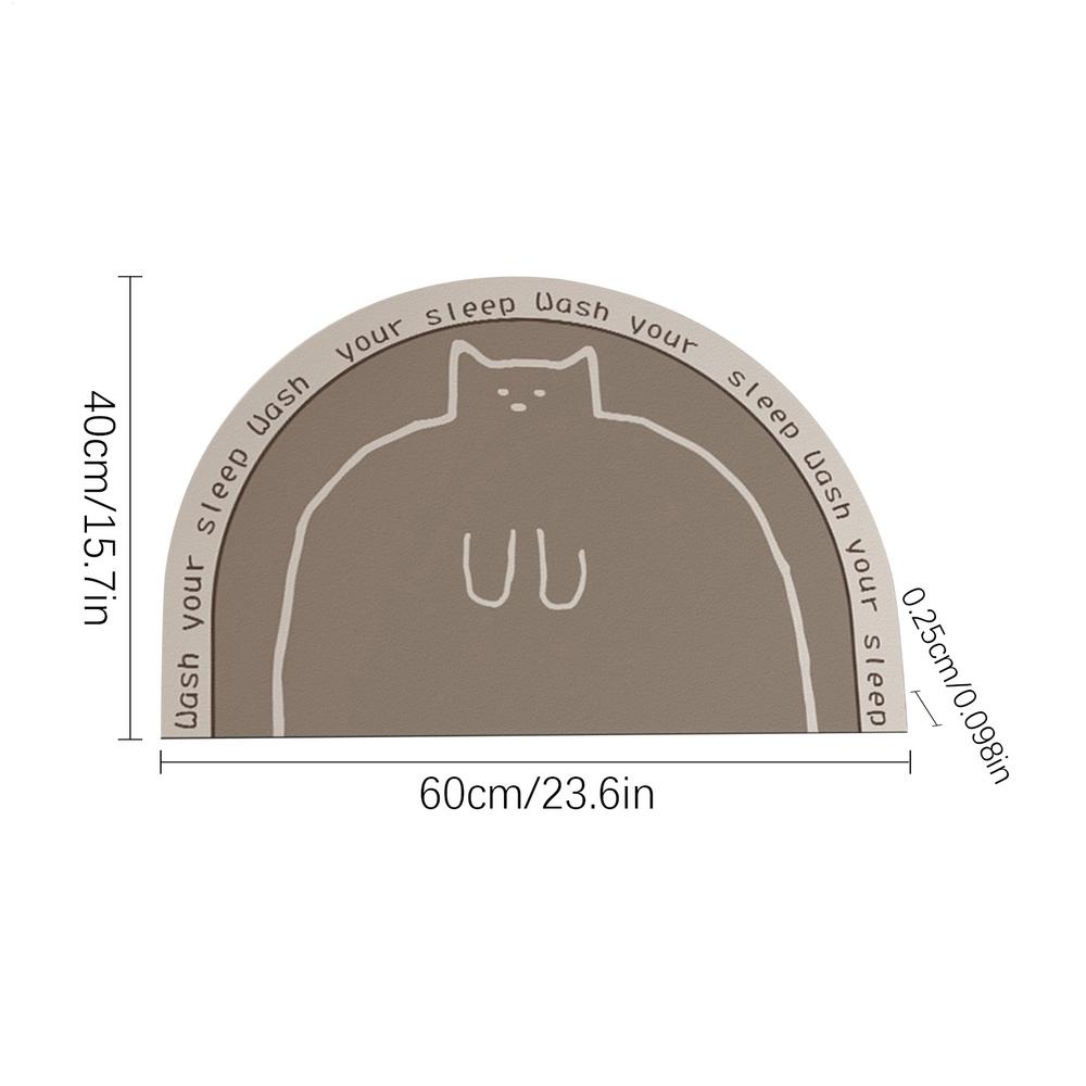 Bath Mat Bathroom Floor Mat Non-Slip Bathtub Rug Absorbent Semi-Circular Floor Doormat for Entryway Living Room Entry Bedroom