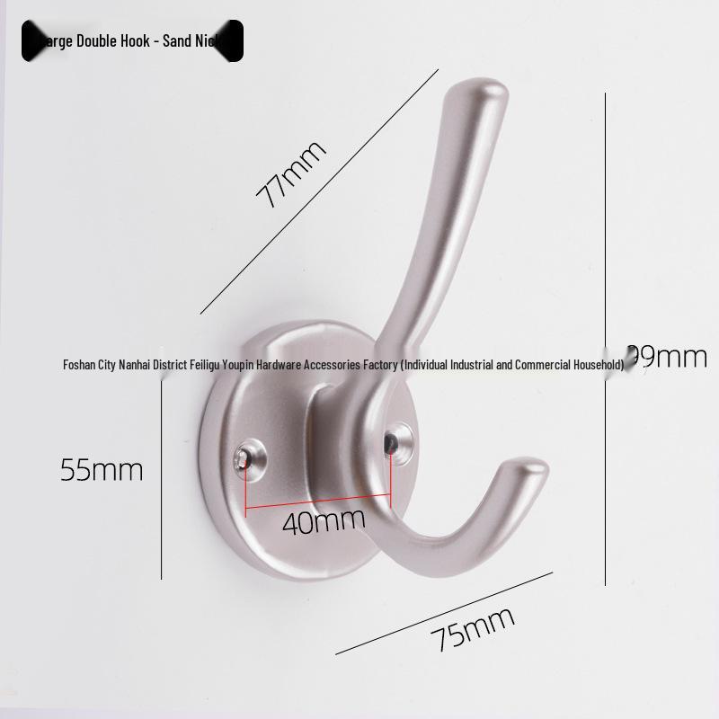 Aluminum Alloy Door Hook: Single/Double Wall, Bathroom & Kitchen Clothes Hanger