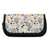 Pencil Bag 300D Polyester Double Layer Double Zipper with Two Compartments for Pens Ruler Scissors Students for Daily School Use