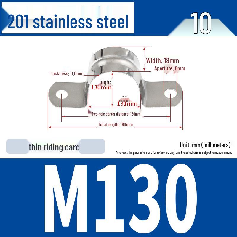 304 Stainless Steel U-Bolt Pipe Clamp Bracket - Pipe & Hose Clip Snap-on Hoop