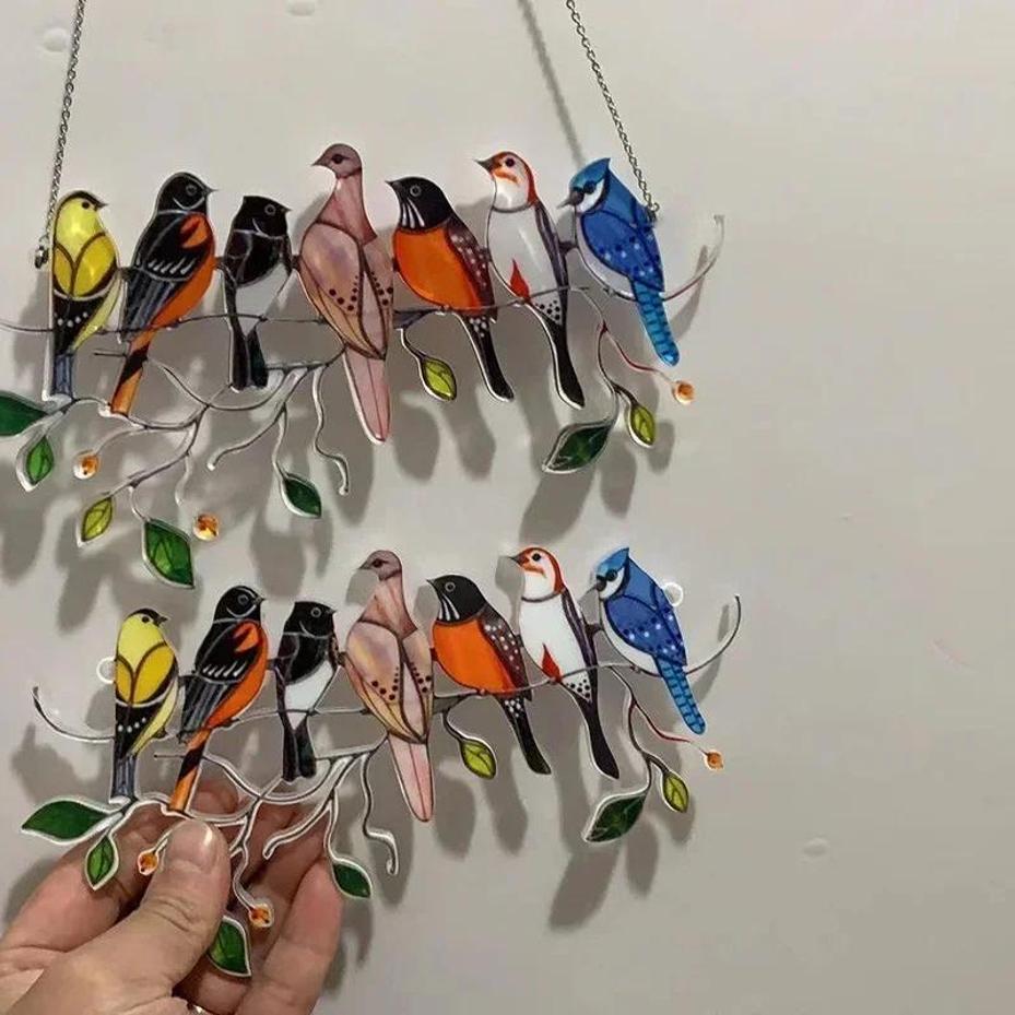 Creative Window Panel Glass Bird Window Panel Hanging Catcher Home Decor Accessories Room Decorative Ornaments