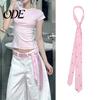 Belt Unisex Tie, Striped Print Necktie, Retro Style Adjustable Length Versatile Casual Accessory Dress Fashionable for Wear Everyday