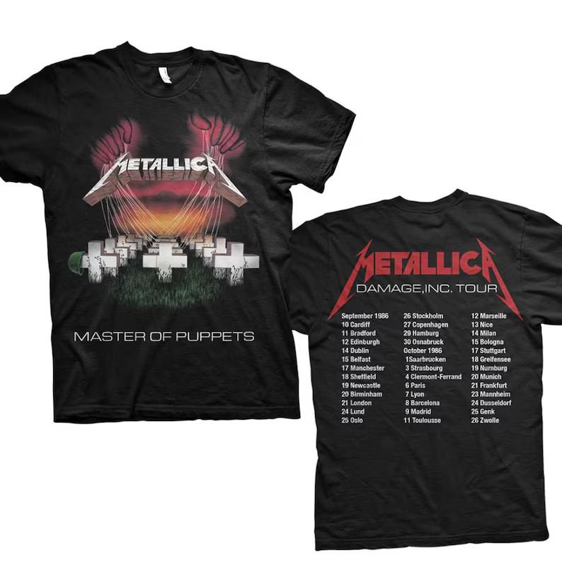 

Metallica Master of Puppets Tour 1986 Fan European Dates S-4XL Unisex T-Shirt S