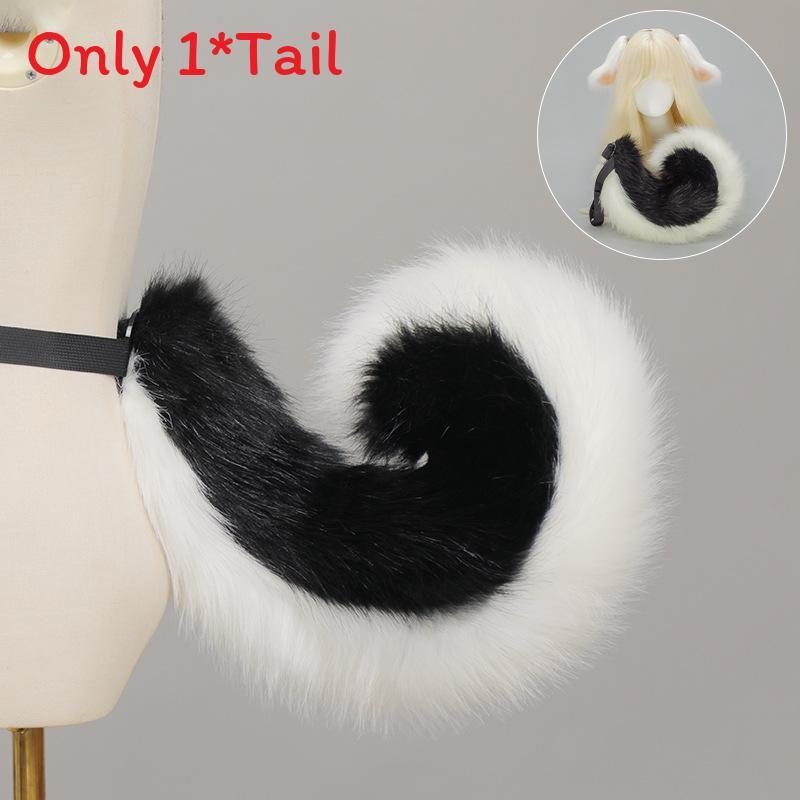 Set Cosplay con Orecchie e Coda da Cane Anime Giapponese con Accessori Peluche per Feste di Halloween