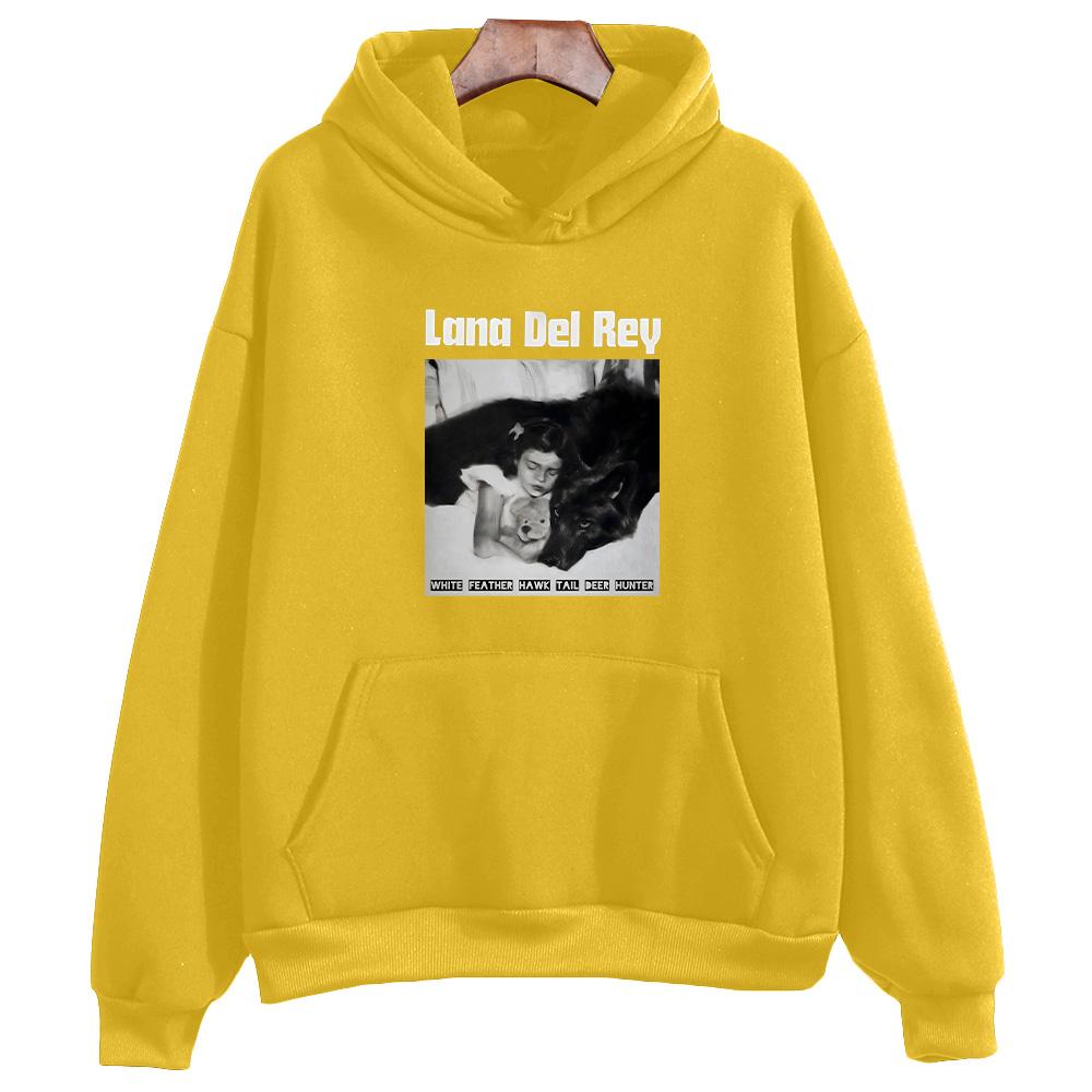 White Feather Hawk Tail Deer Hunter Lana Del Rey Hoodies Gift Apparel Hoody Long Sleeve Retro Harajuku Graphic Clothing Unisex