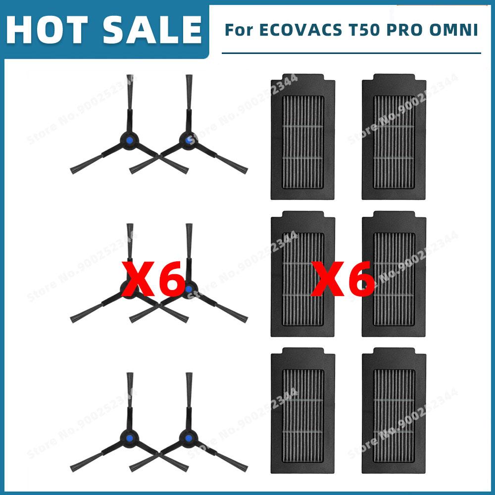 Compatible For ( ECOVACS T50 OMNI / T50 PRO OMNI ) Replacement Parts Accessories Main Side Brush Hepa Filter Mop Cloth Dust Bag
