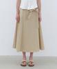 CLUNY Wide Tie Flare Long Skirt - Navy