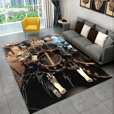 3D Drum Instrument Carpet, Living Room,bedroom, Sofa, Door Mat, Decorative Carpet, Drum Sound Insulation and Anti Slip Floor Mat