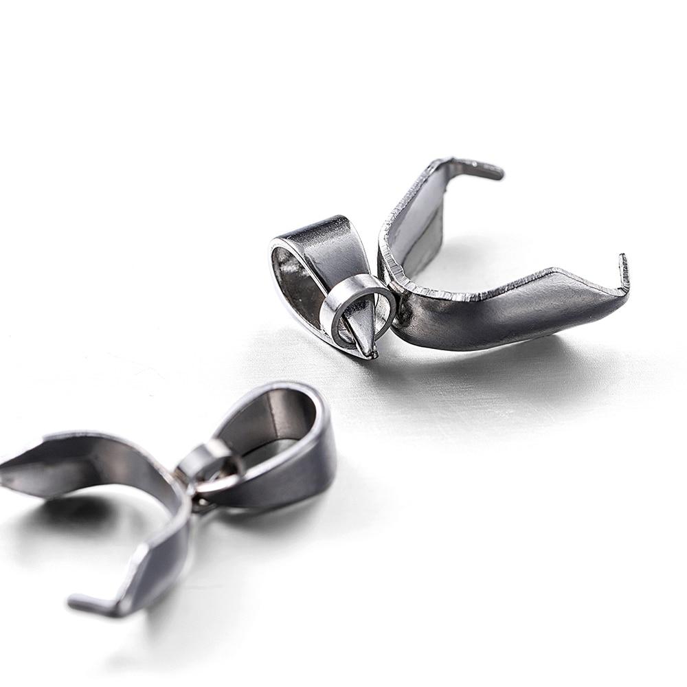 20Pcs Stainless Steel Pendant Clasps Pinch Clip Bail Hooks Connector Fermoir Connecteur Collier for DIY Necklace Jewelry Making