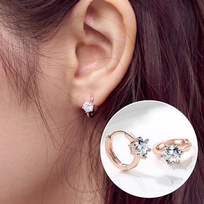 925 Sterling Silver Statement Crystal Hoop auskarai moterims Merginoms Madingi papuošalai Madingi didmeninė prekyba